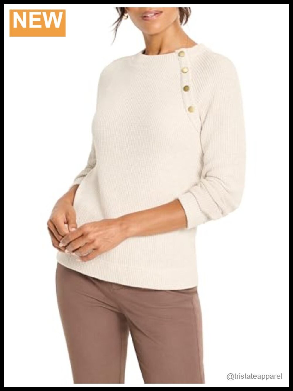 NIC+ZOE Soft Thermal Button Top - Women's Long Sleeve Pullover